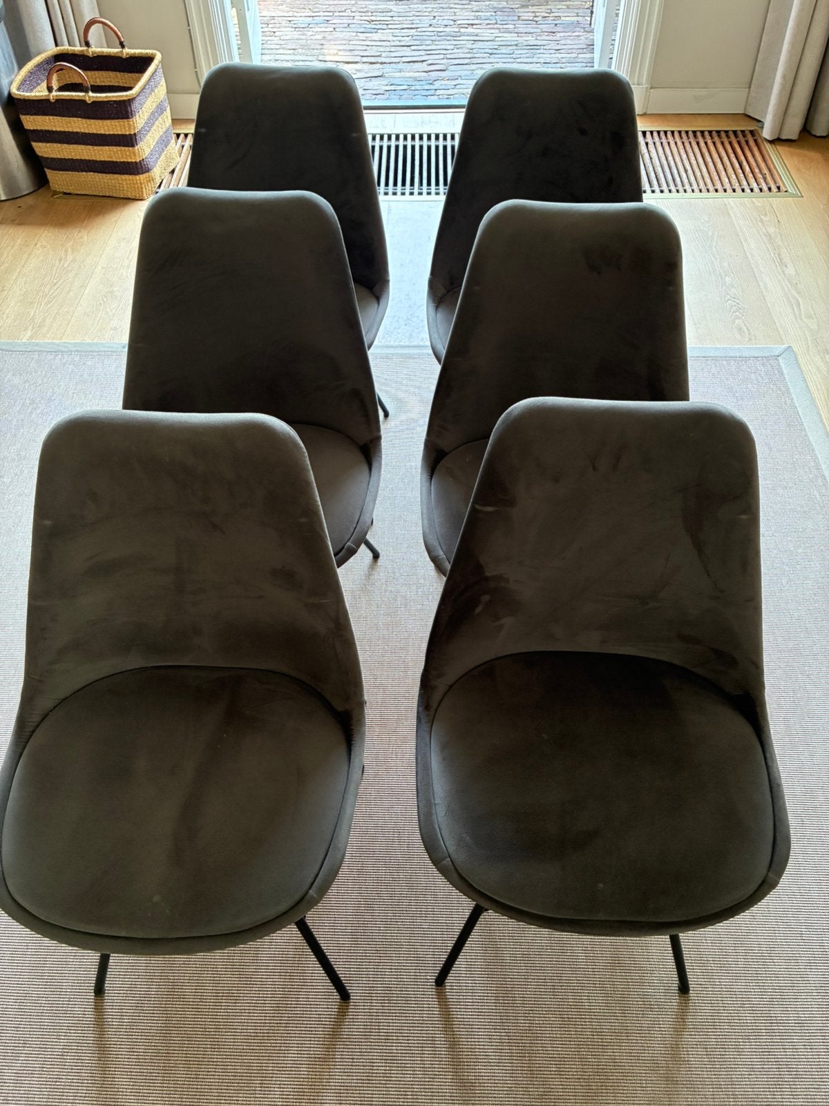 Eetkamerstoelen Kick Collection, Ophalen, Zo goed als nieuw, Grijs, Vijf, Zes of meer stoelen