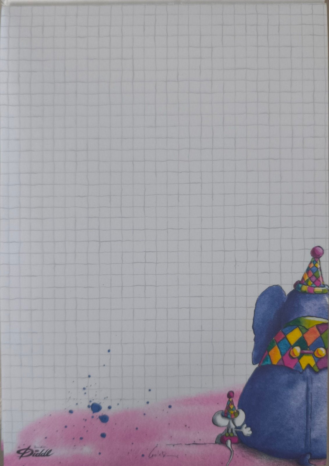 diddl blaadje uit blok A5 - A5 wit 158, Verzenden, Diddl, Zo goed als nieuw, Papier, Kaart of Schrift