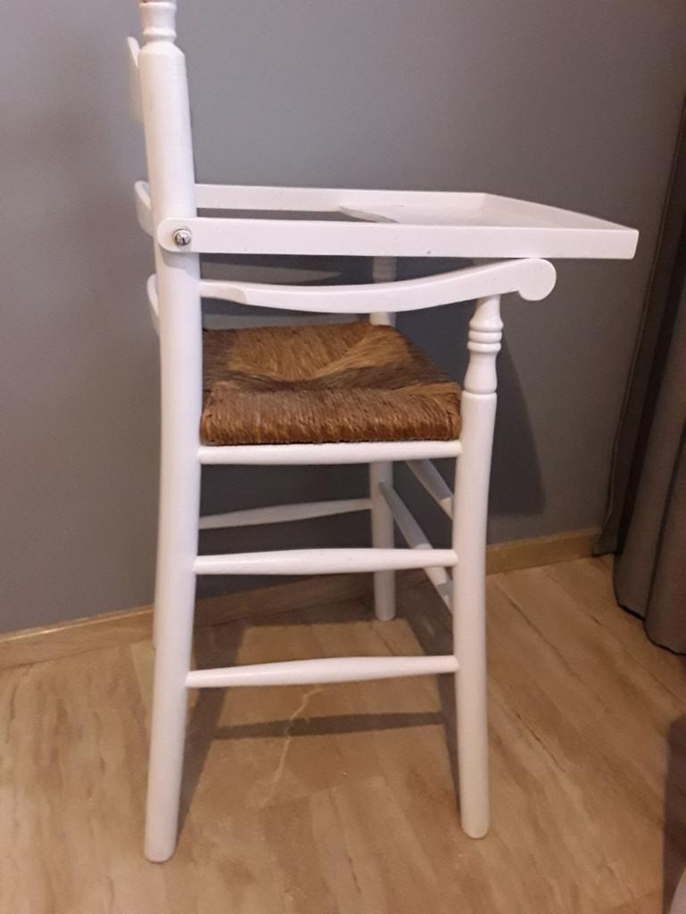 Vintage kinderstoel eiken hout met rieten zitting, Kinderen en Baby's, Kinderstoelen, Ophalen, Gebruikt, Overige typen