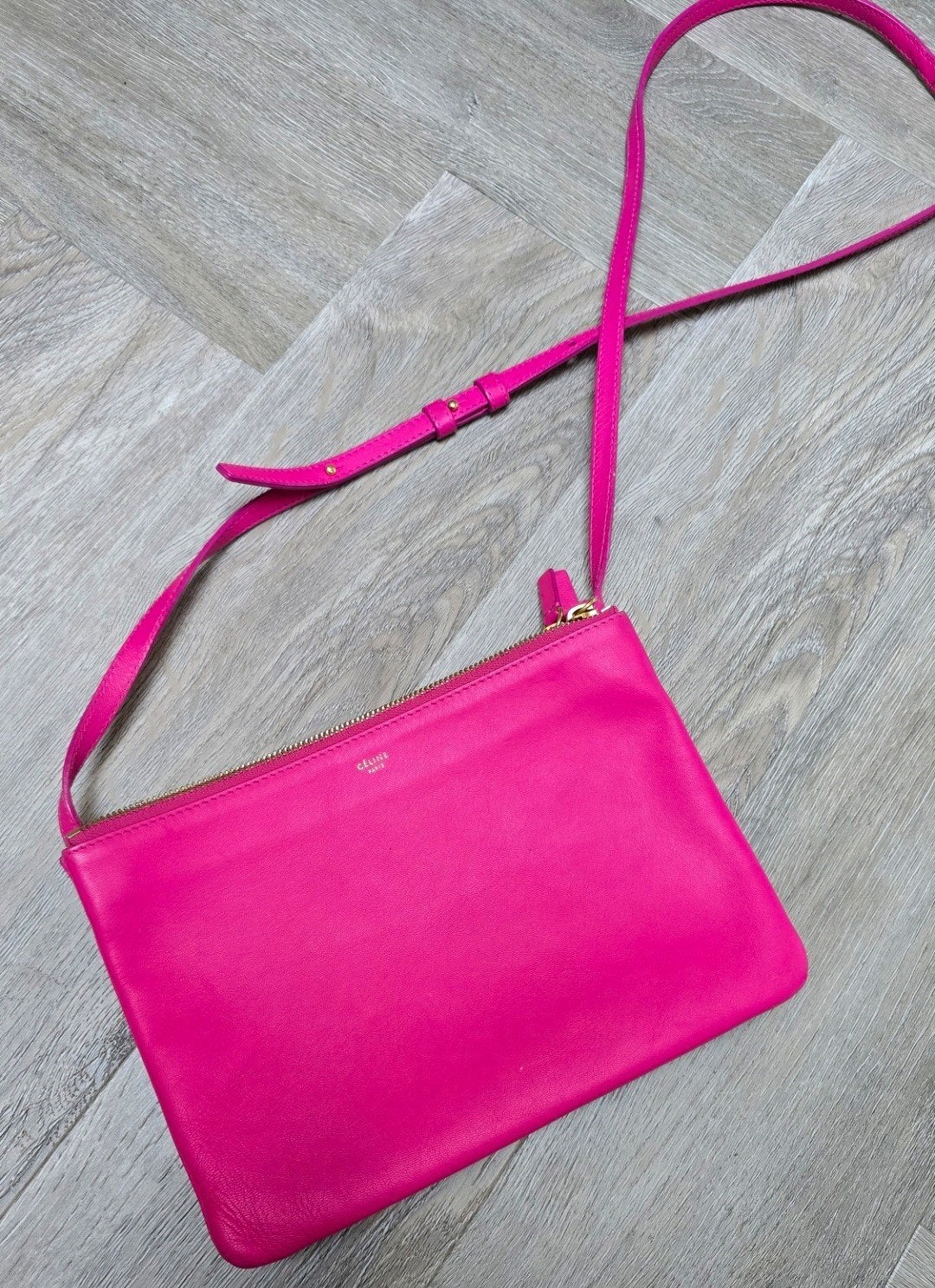 Orginele Celine trio bag tas leer roze, Overige merken, Verzenden, Zo goed als nieuw, Roze