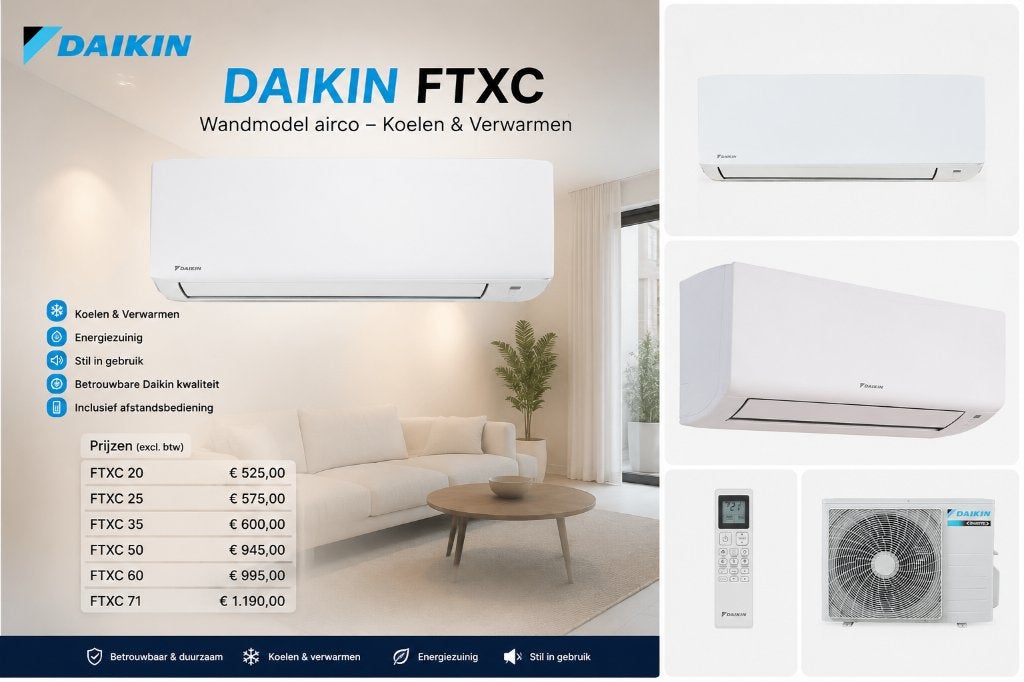 Daikin Sensira FTXC Airco's | Koelen & Verwarmen, Koelen en Ontvochtigen, Verzenden, Timer, Nieuw