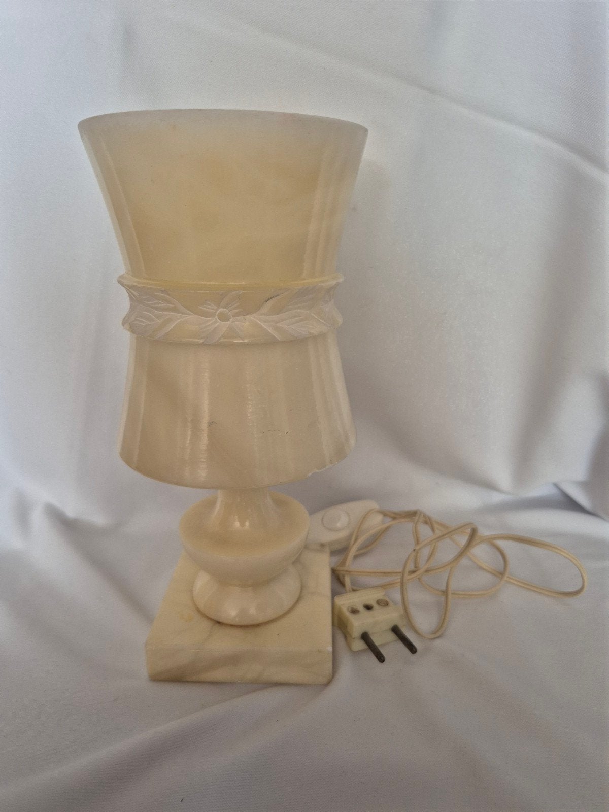 Vintage Marmeren Tafellamp - Hoogte 26 cm, Ophalen of Verzenden