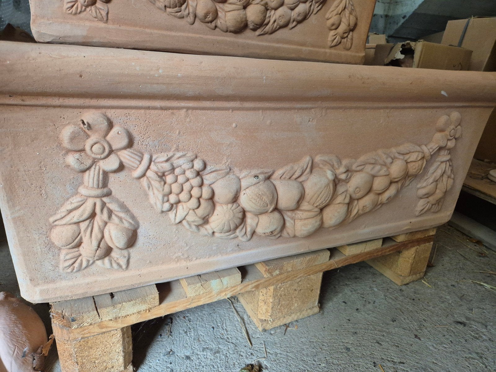 XL terracotta Toscaanse plantenbak bloembak jardinière, Ophalen, Steen, Nieuw, Balkon