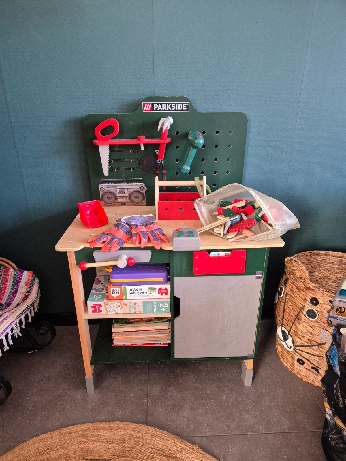 Parkside Werkbank voor kinderen met gereedschap, Kinderen en Baby's, Speelgoed | Educatief en Creatief, Ophalen of Verzenden, Gebruikt
