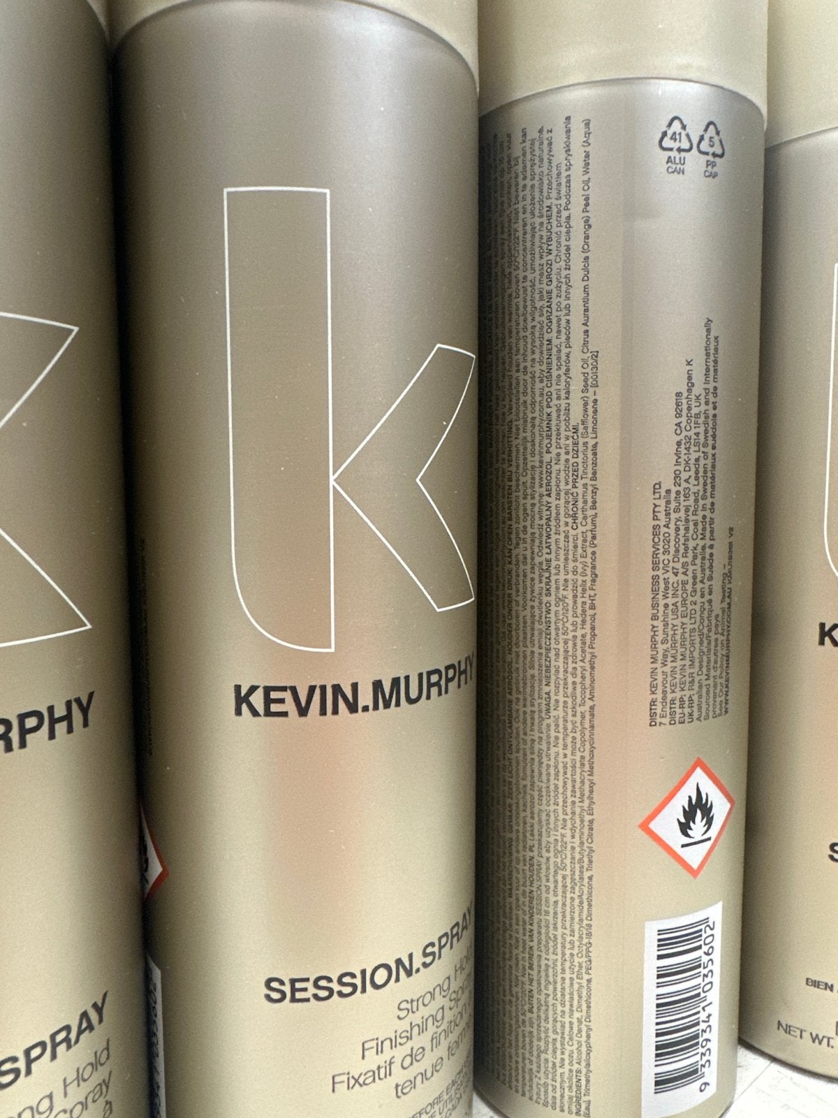 5 flessen Kevin Murphy Session.Spray Strong Hold Haarlak, Sieraden, Tassen en Uiterlijk, Uiterlijk | Haarverzorging, Gel, Wax, Haarlak of Mousse