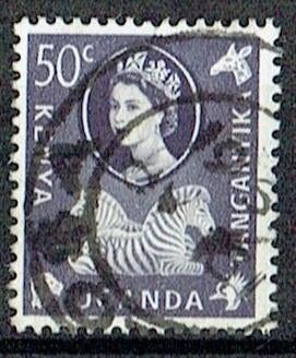 Kenya Uganda Tanganyika 1960 Kon. Elisabeth Zebra paard, Verzenden, Gestempeld, Dier of Natuur