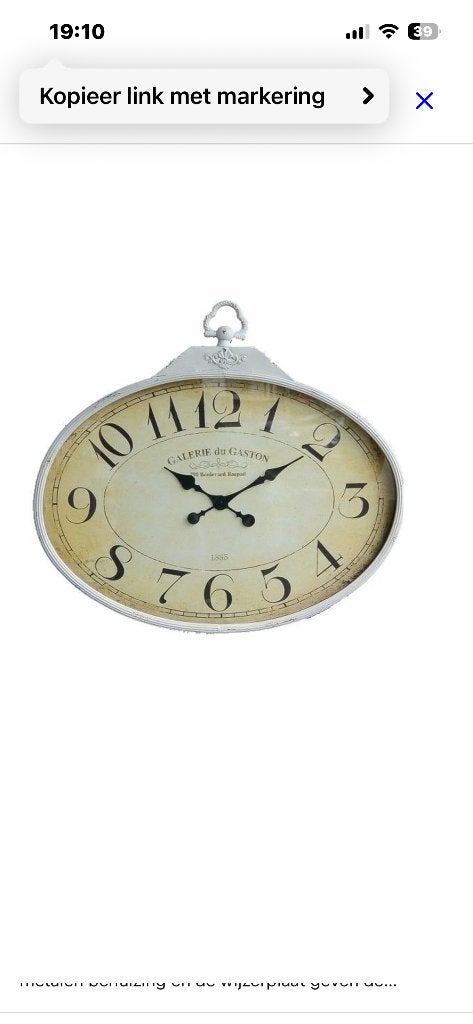 Wandklok grote 81 cm omvang, Huis en Inrichting, Woonaccessoires | Klokken, Ophalen, Zo goed als nieuw, Analoog, Wandklok