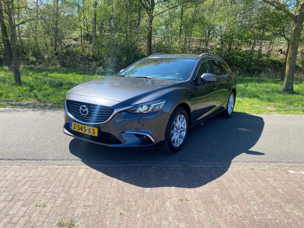 Mazda 6 sportbreak 2.0 Skyactiv-g 165PK, Automaat,2017 Grijs, 1998 cc, Stof, 4 cilinders, 6 sportbreak