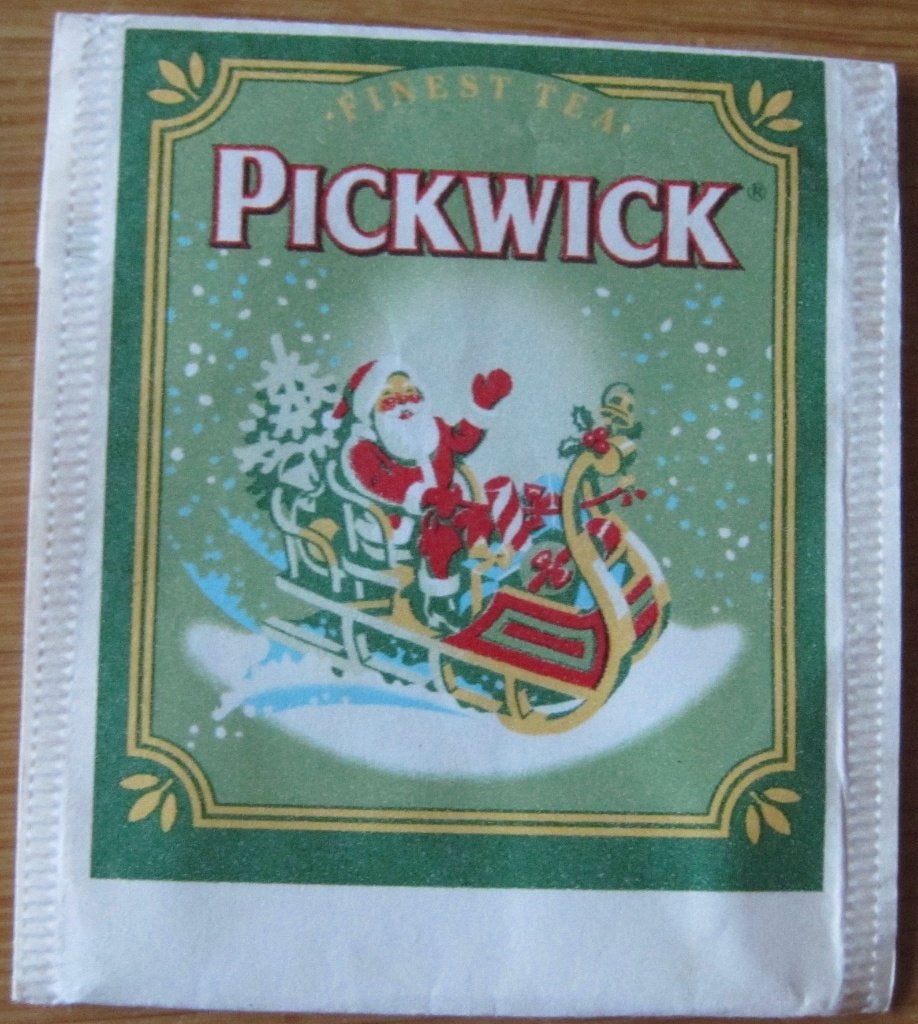 Enkel theezakje van Pickwick met kerstman op slee - kerstmis, Verzenden, Theezakje(s)