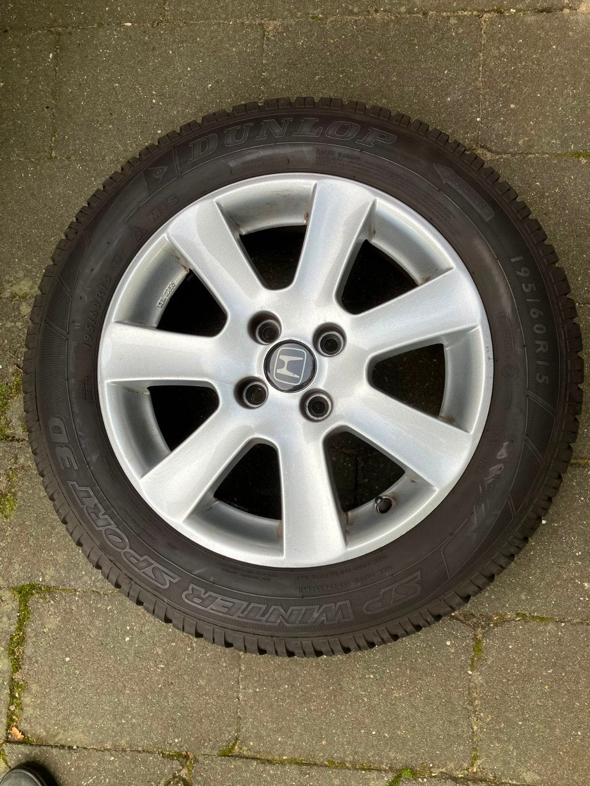 Honda lichtmetalen velgen + winterbanden, Ophalen, Gebruikt, 15 inch, Banden en Velgen