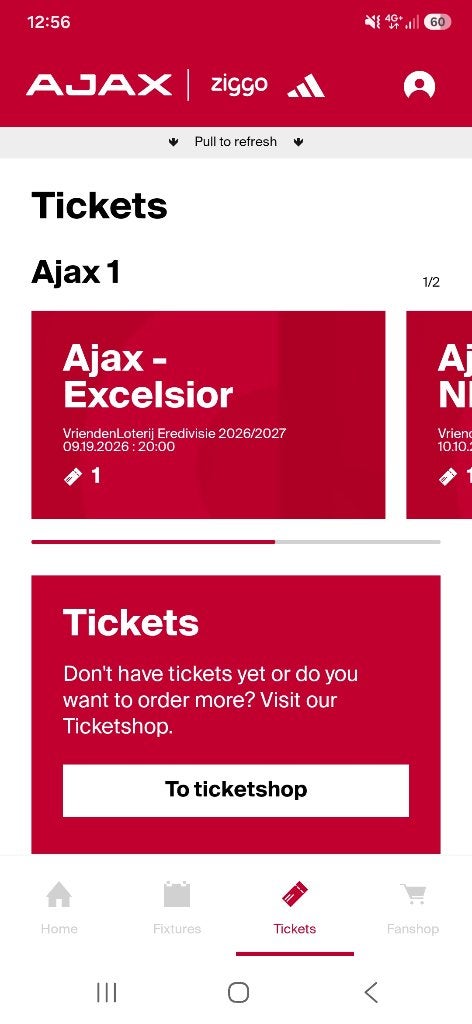 1x AJAX - excelsior (427), Losse kaart, Eén persoon, September