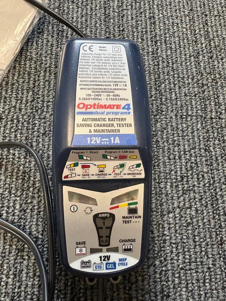 Optimate 4 Dual Program Acculader en Druppellader, Ophalen of Verzenden, Gebruikt, Universele onderdelen