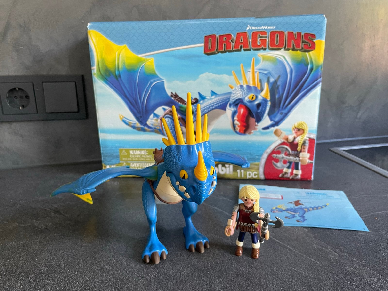 Playmobil Dragons Astrid & Stormvlieg 9247 compleet, Complete set, Ophalen of Verzenden, Zo goed als nieuw, Dragons