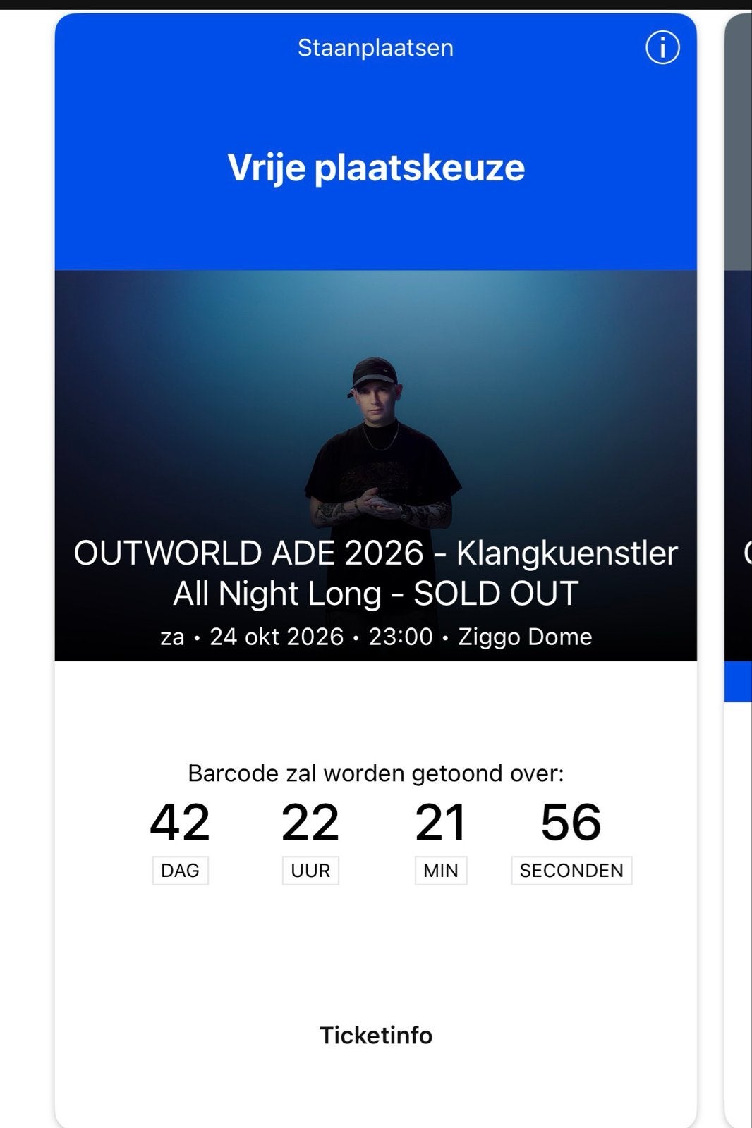 ADE Outworld ticket, Tickets en Kaartjes, Eén persoon, Oktober