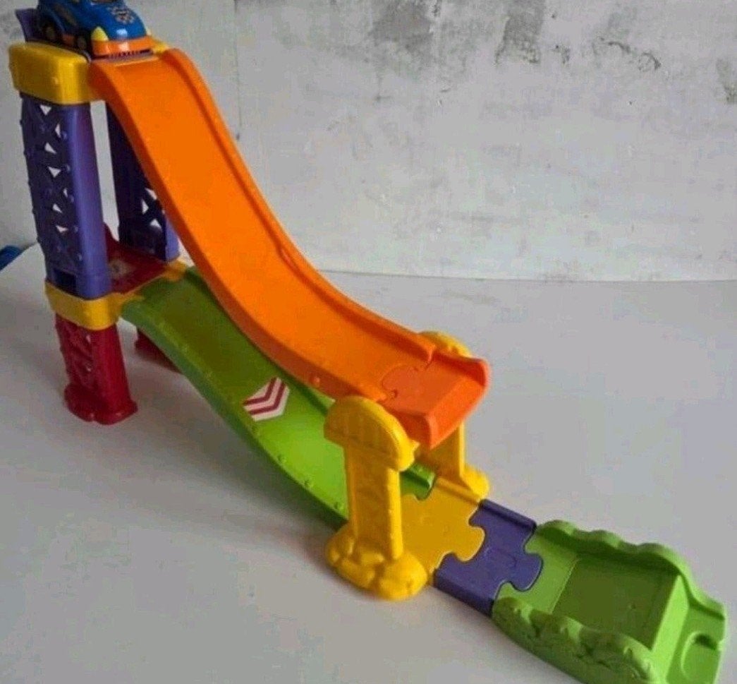 Vtech - toet toet auto's 3 in 1 lanceer/stunt/racebaan, Kinderen en Baby's, Ophalen of Verzenden, Gebruikt