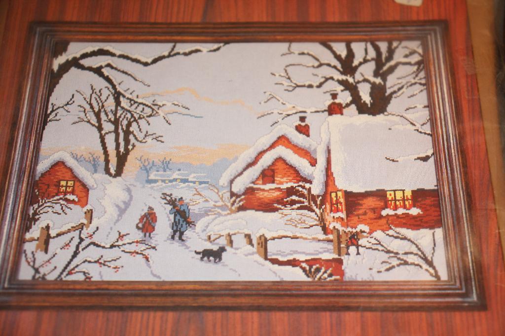 Borduurpakket Scandinavian design, sneeuw huisjes #4201, Ophalen of Verzenden, Nieuw, Handborduren, Borduurpakket