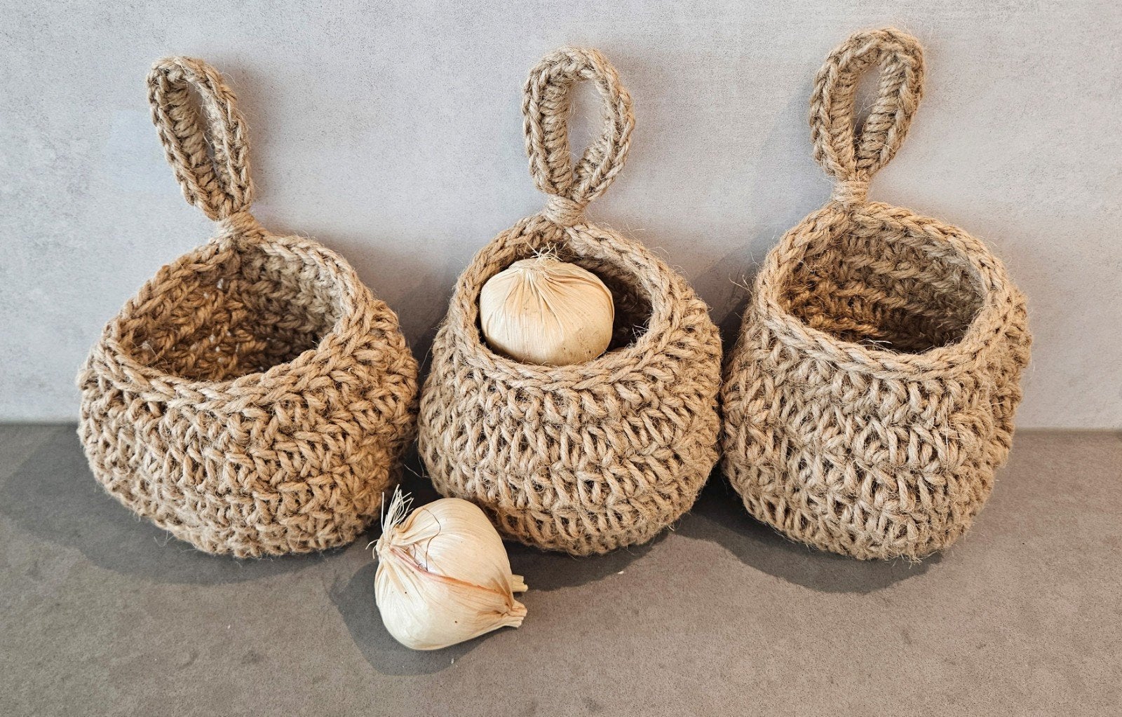 3 Geweven Mandjes voor Fruit/Groente - Keuken Decoratie, Nieuw, Ophalen of Verzenden, Landelijk, Natuurlijk materiaal