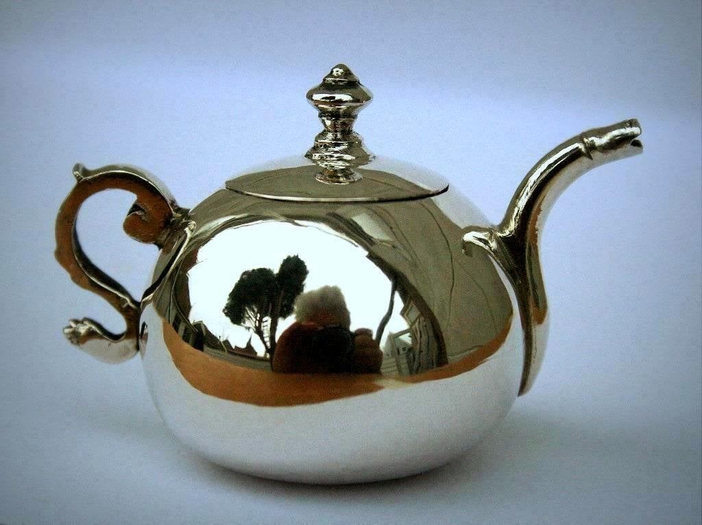 Antiek zilveren THEEPOT als miniatuur Amsterdam 1761, Ophalen of Verzenden, Zilver