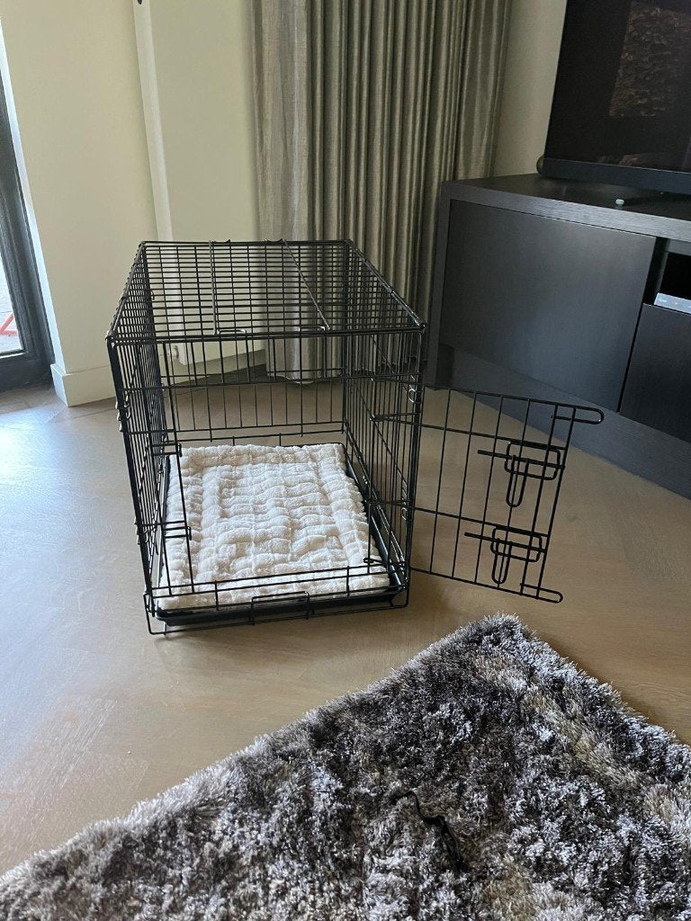 zwarte inklapbare bench 60x43x51 (hoogte) met wit matje, Ophalen, Zo goed als nieuw