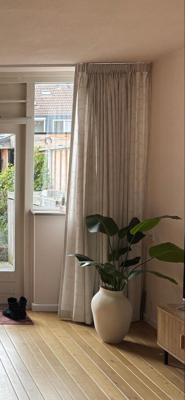 Gordijnen wit met bloemmotief wit, Huis en Inrichting, Ophalen, Wit, Gordijn, Polyester