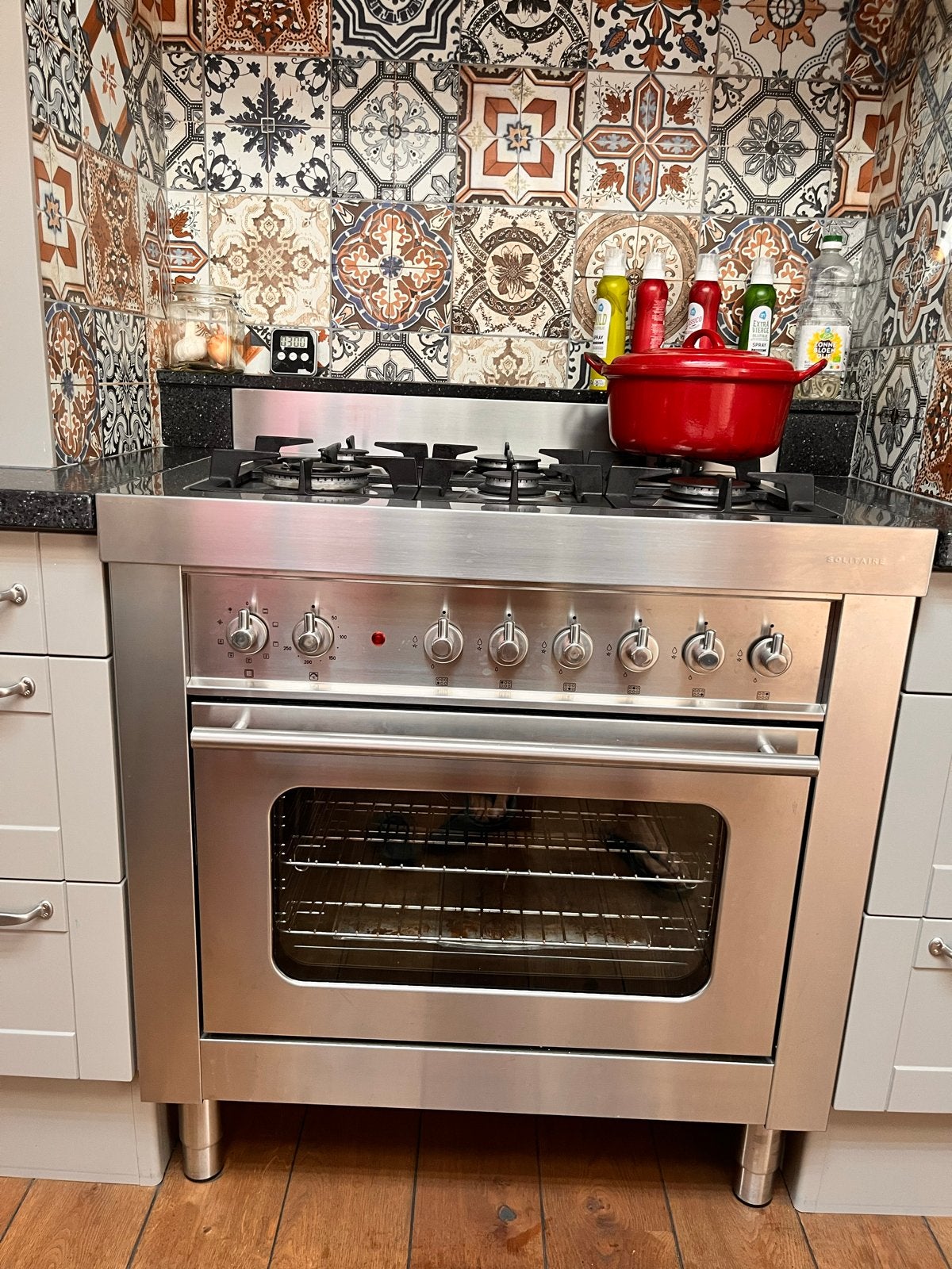 Bosch Solitaire Gasfornuis met Oven - RVS, Ophalen, Gebruikt, 60 cm of meer, Gas