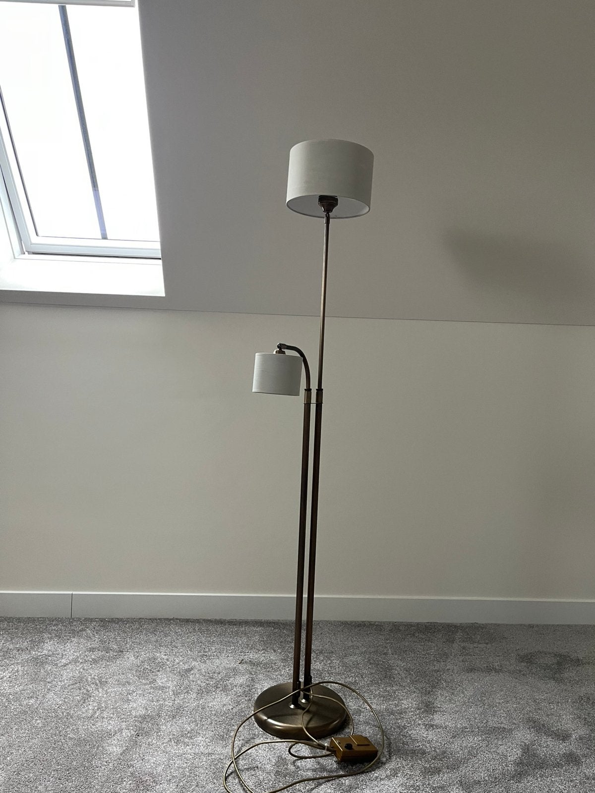 Staande lamp brons/beige, Ophalen, Zo goed als nieuw, 100 tot 150 cm