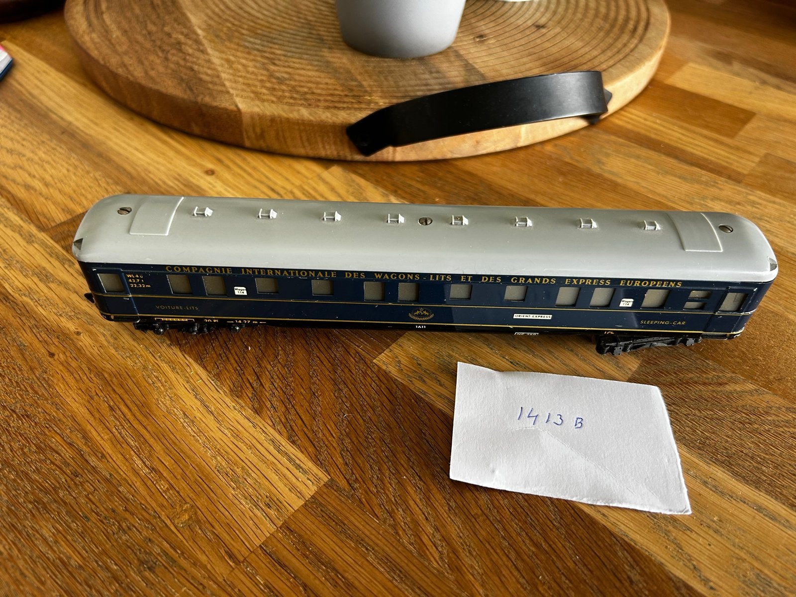 Fleischmann H0 blikken slaaprijtuig 1413 B jaren '50, Gebruikt, Verzenden, Wagon, Fleischmann