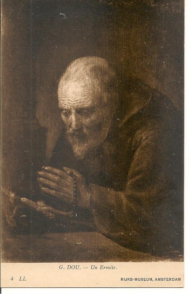 Rijks Museum, Amsterdam.m  G. Dou Un Ermite., Ophalen of Verzenden, 1940 tot 1960, Ongelopen, Noord-Holland