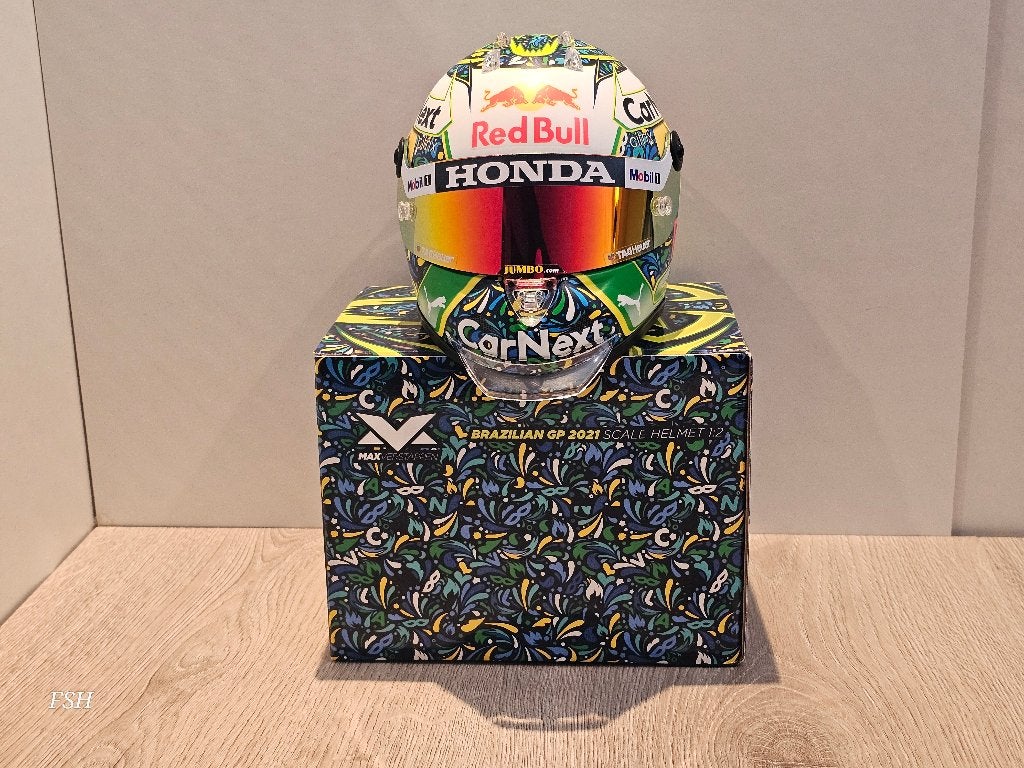 Helm 1:2, Max Verstappen # 33, GP Brazil 2021. ** NIEUW **, Ophalen of Verzenden, Nieuw, Formule 1