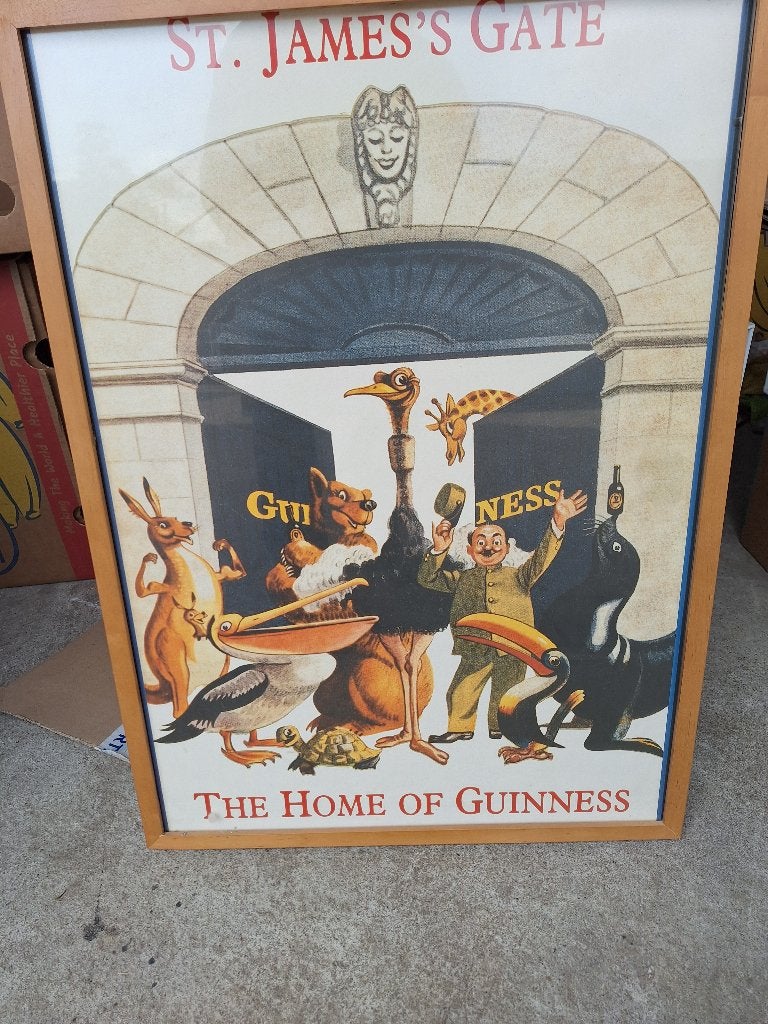 ingelijste poster guinness bier, Ophalen, Zo goed als nieuw, 73 cm, Overige typen