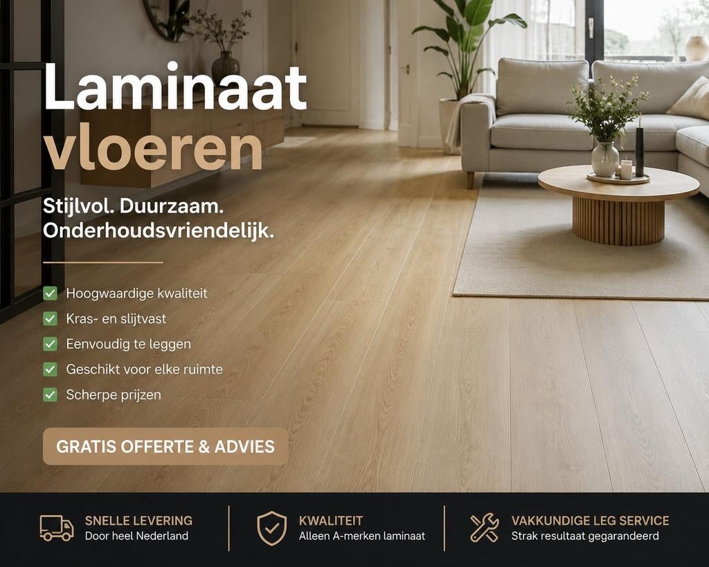 Laminaat vloeren, Ophalen, Nieuw, 75 m² of meer, Laminaat