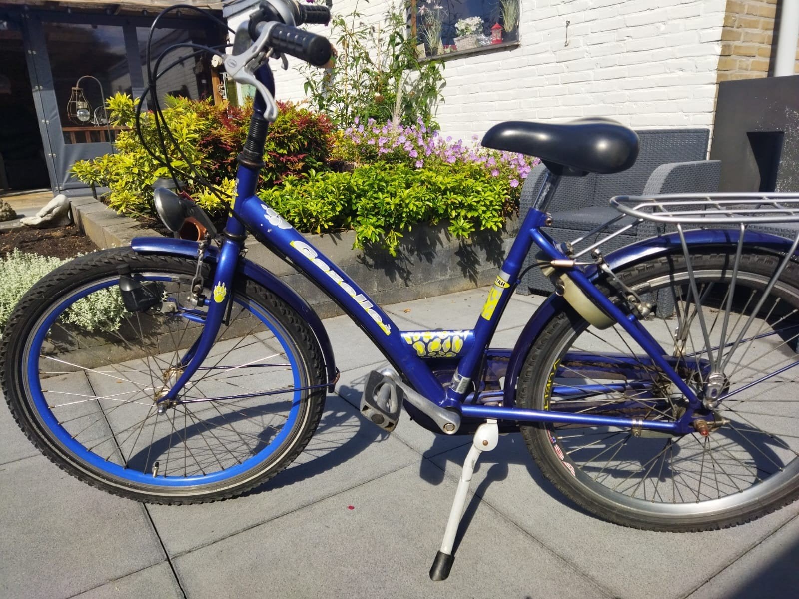 Gazelle kinderfiets - Blauw - 20 inch, Fietsen en Brommers, Ophalen, 20 inch of meer, Gebruikt, Velgrem