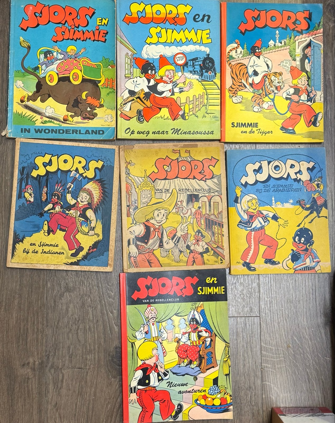 Sjors en Sjimmie stripboeken - Vintage collectie 7 stuks, Meerdere stripboeken, Ophalen of Verzenden, Gelezen