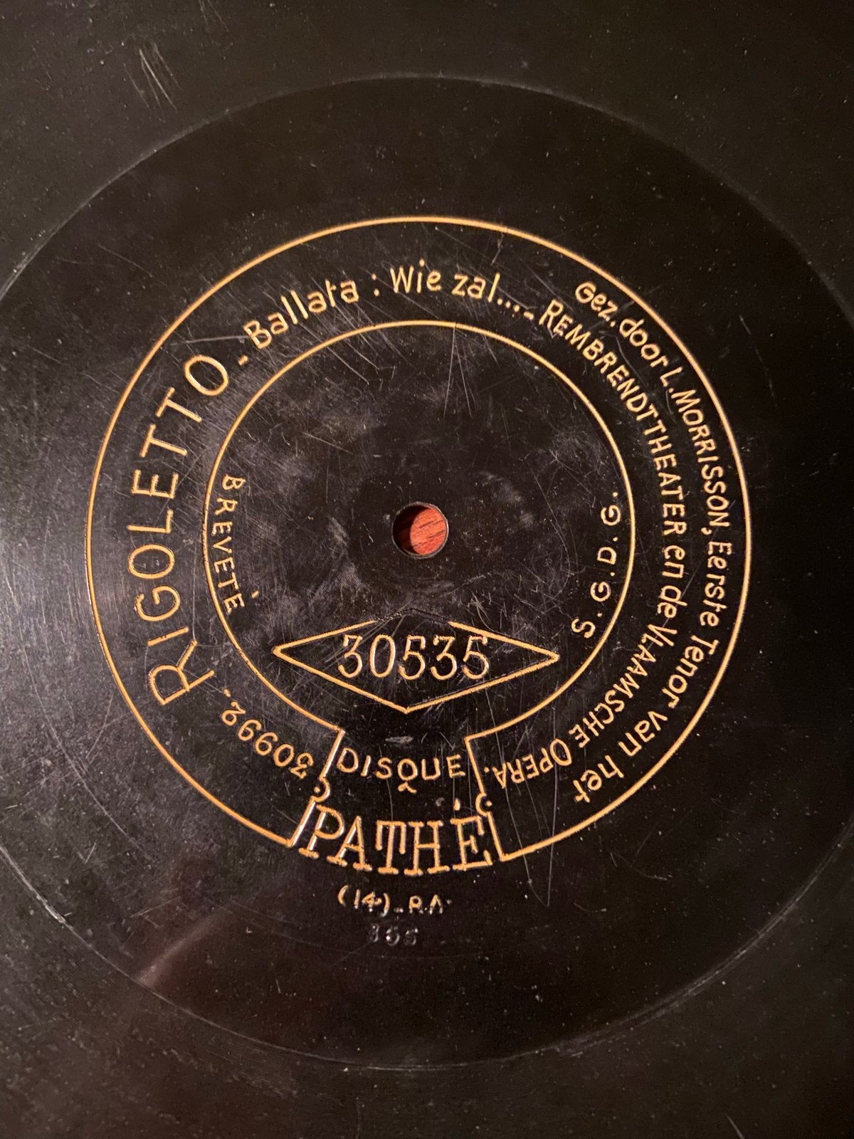 Pathé 30535: Rigoletto & Tosca 78 toeren plaat, Ophalen of Verzenden, Gebruikt, 12 inch, Overige typen