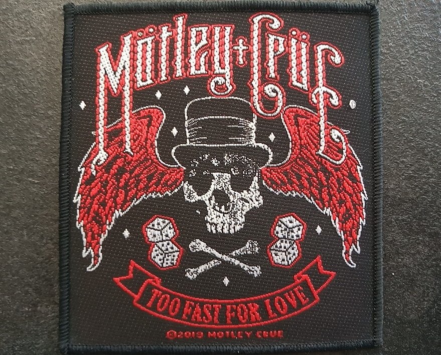 Motley Crue leuke  nieuwe too fast for love patch m20, Ophalen of Verzenden, Nieuw, Kleding