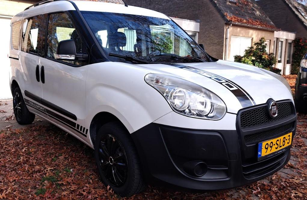 Fiat Doblo 1.4 2011 Wit met lift en Scootmobiel, Voorwielaandrijving, Euro 5, Stof, Doblo