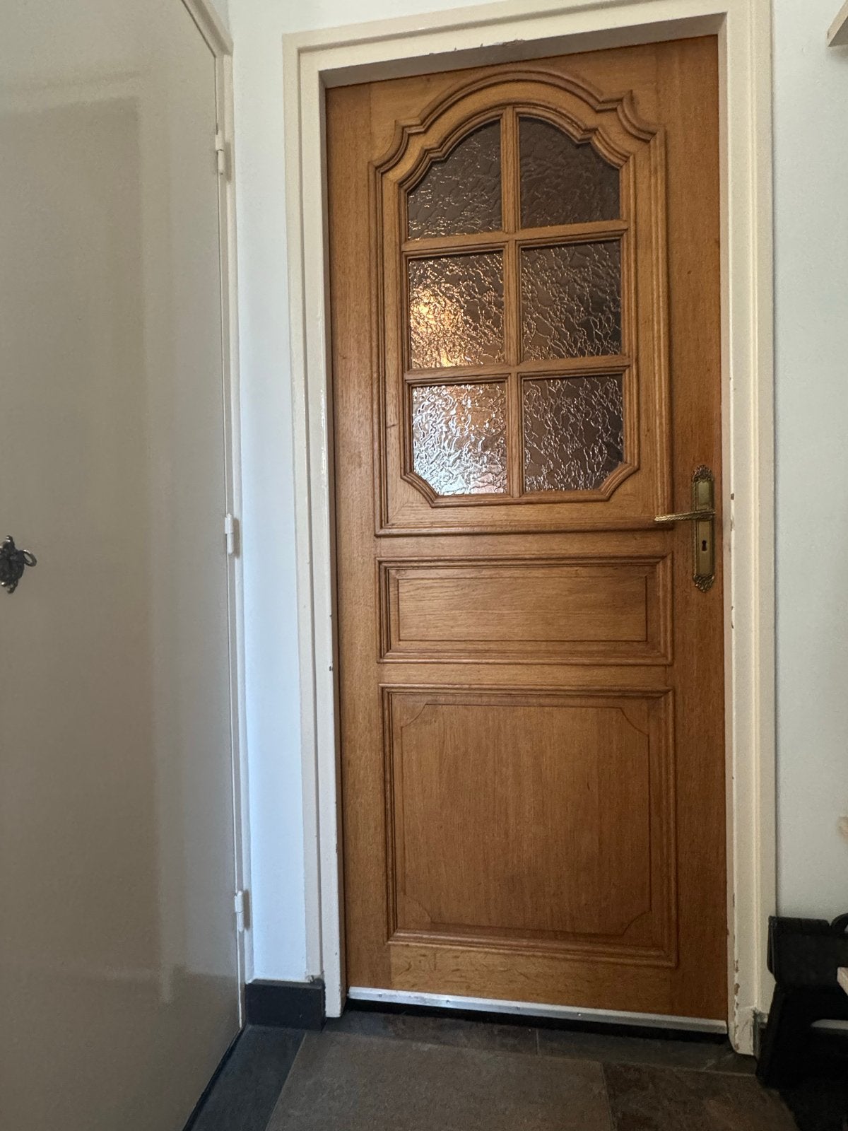 Houten binnendeur met glas, Ophalen, Gebruikt, 80 tot 100 cm, Binnendeur