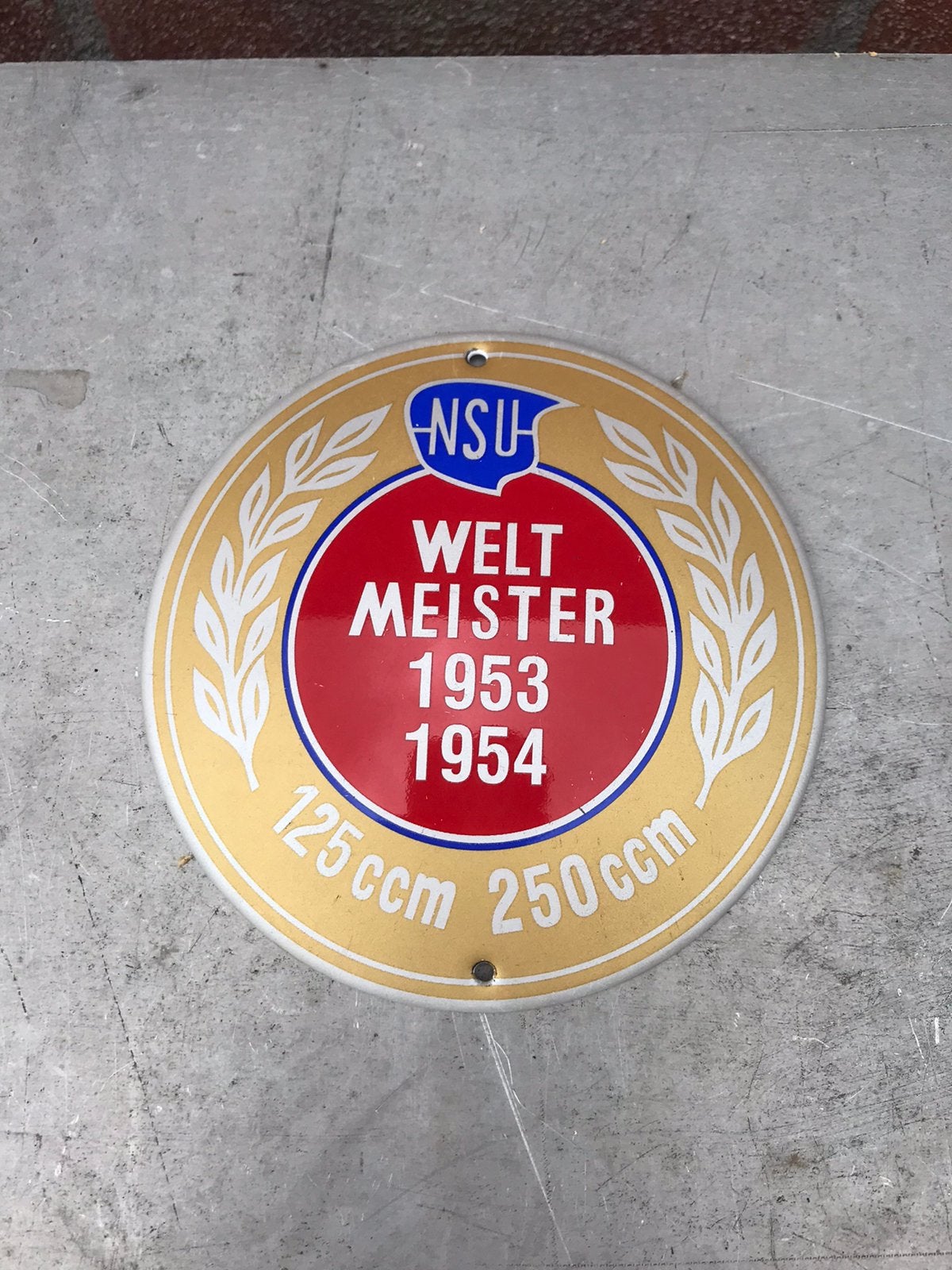 NSU emaille reclamebord, Ophalen of Verzenden, Zo goed als nieuw