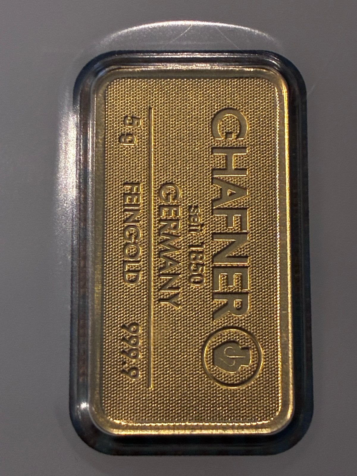 5g Chafner Goudbaar 999.9 Fijn Goud, Ophalen of Verzenden, Goud