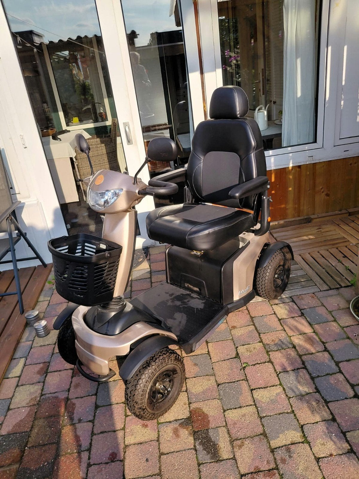 scootmobiel excel galaxy ll deluxe. champagnekleur., Ophalen, Excel, Zo goed als nieuw, 16 km/u of meer