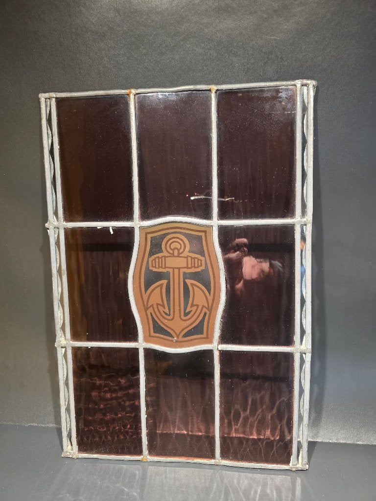 Glas in lood met scheepsmotieven 7 stuks, Antiek en Kunst, Ophalen of Verzenden