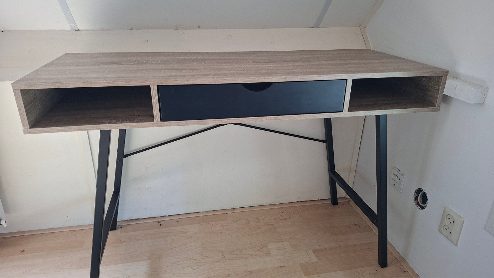 bureau, zwart/licht eiken, Ophalen, Zo goed als nieuw