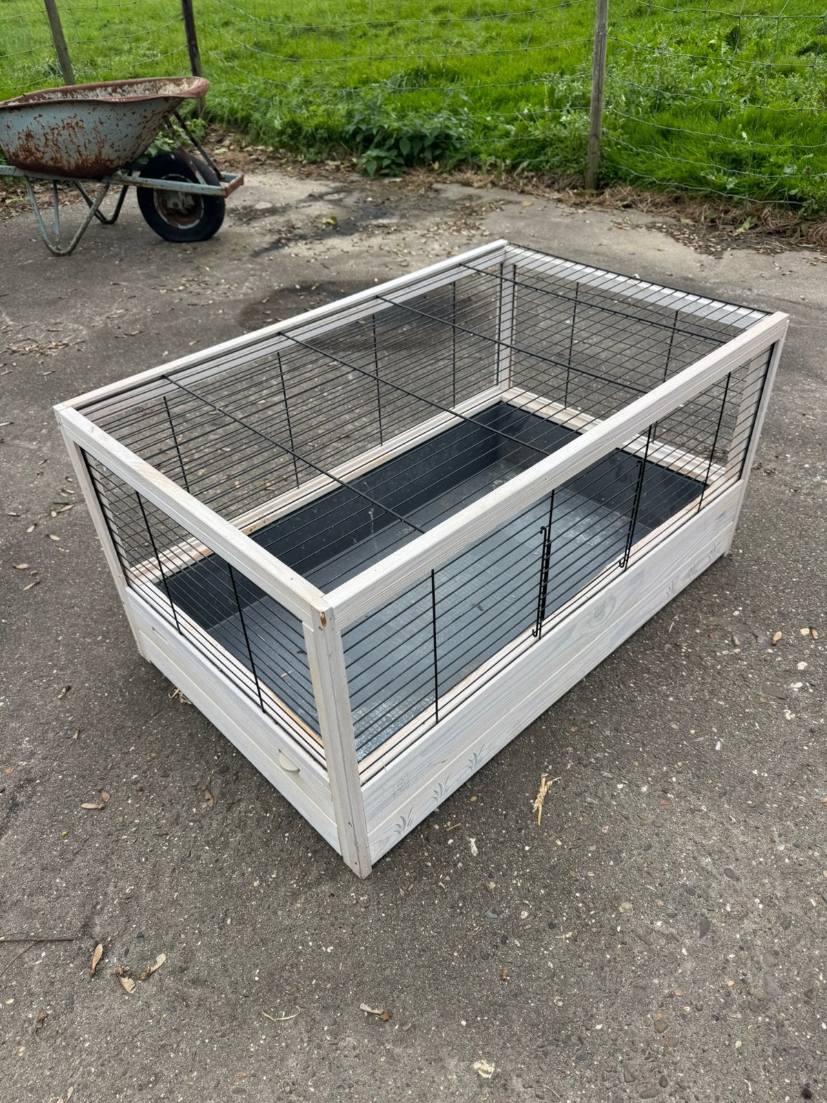 Houten konijnenhok / konijnenkooi met uitneembare bodembak, Dieren en Toebehoren, 110 cm of meer, Zo goed als nieuw, Hok, Cavia