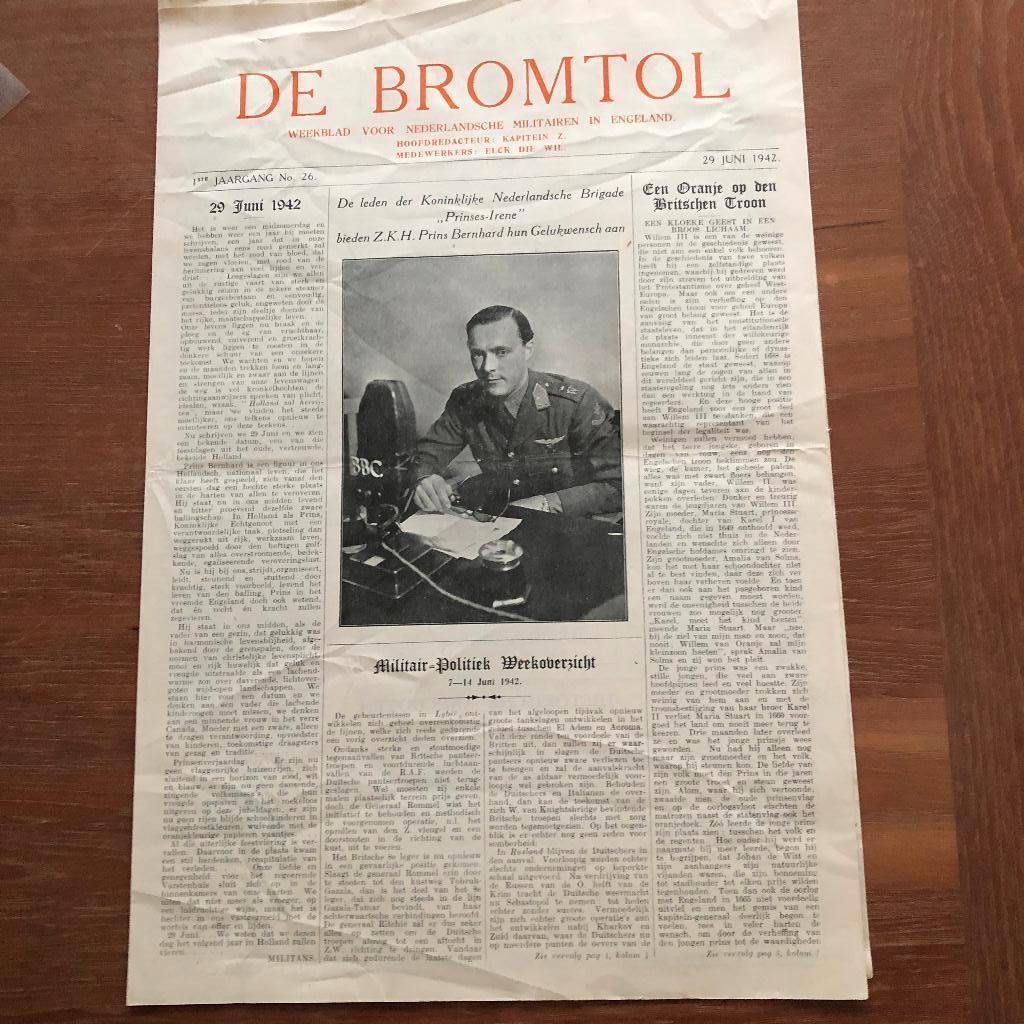 Bijzonder. 29 Juni 1942. DE BROMTOL Weekblad voor Neder-, Verzenden, Nederland, Boek of Tijdschrift