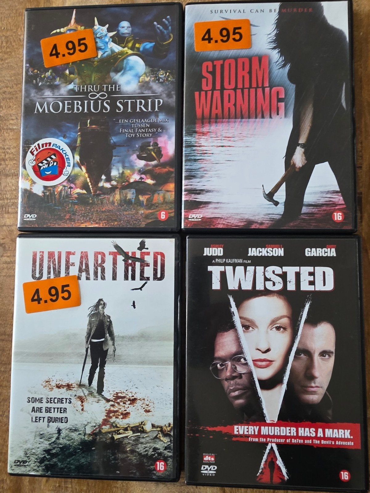 4 DVD's., Vanaf 16 jaar, Ophalen, Gebruikt, Overige genres