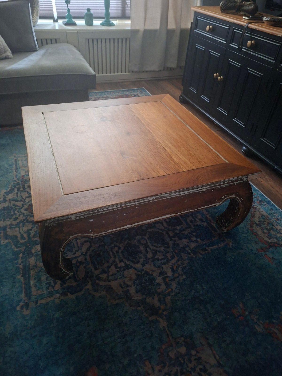 Opium salontafel, Ophalen, Gebruikt, 50 tot 100 cm, Vierkant
