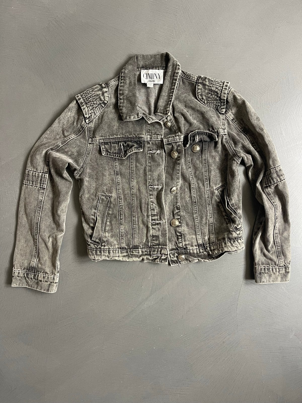 CIMINY PARIS spijkerjasje - Grijs - Maat S, Kleding | Dames, Ophalen of Verzenden, Zo goed als nieuw, Maat 36 (S), Grijs