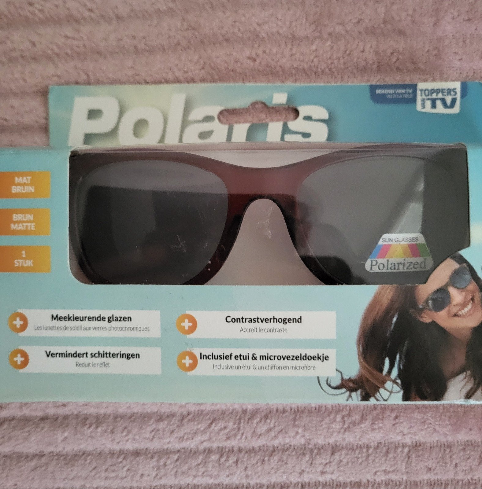 Polaris Photochromic Gepolariseerde Zonnebril Mat Bruin, Overige merken, Zonnebril, Bruin, Verzenden