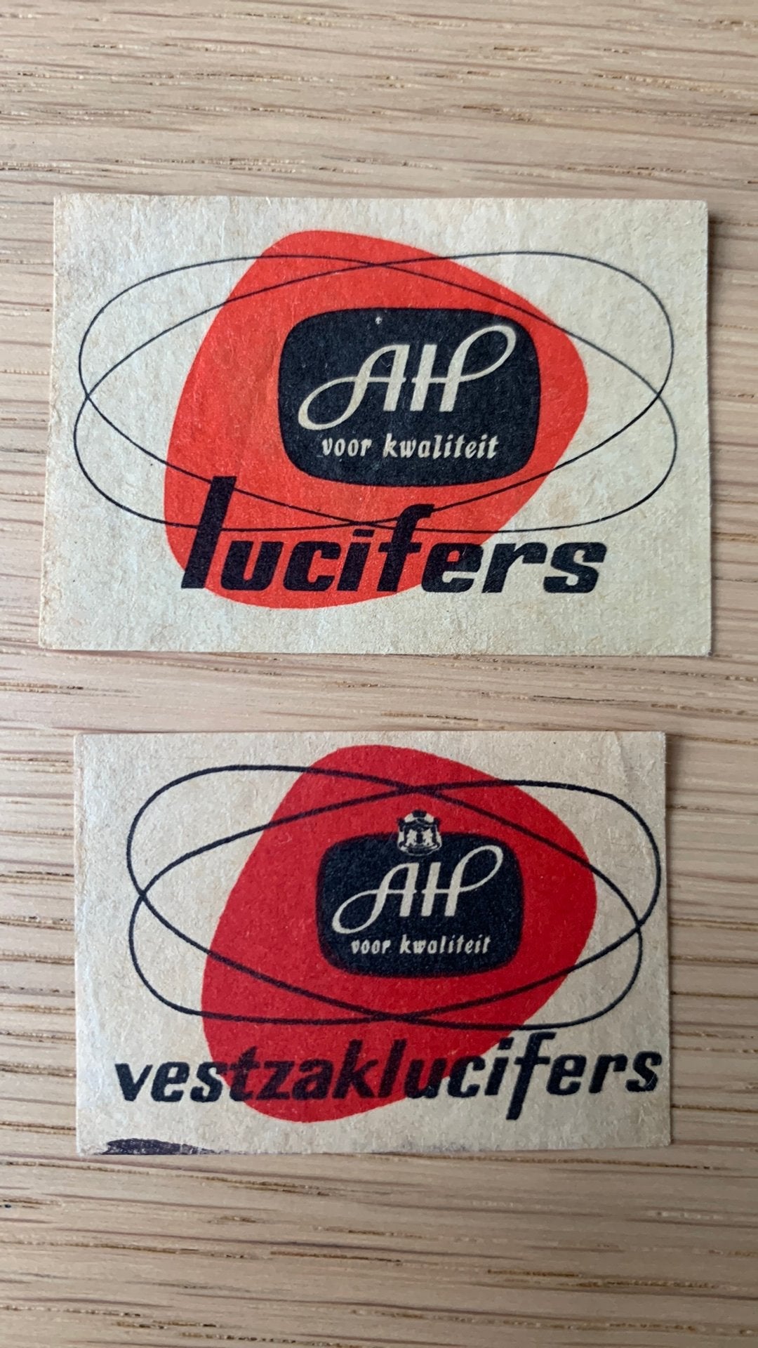Lucifermerk AH lucifers, Ophalen of Verzenden, Gebruikt, Luciferdoosjes of -merken