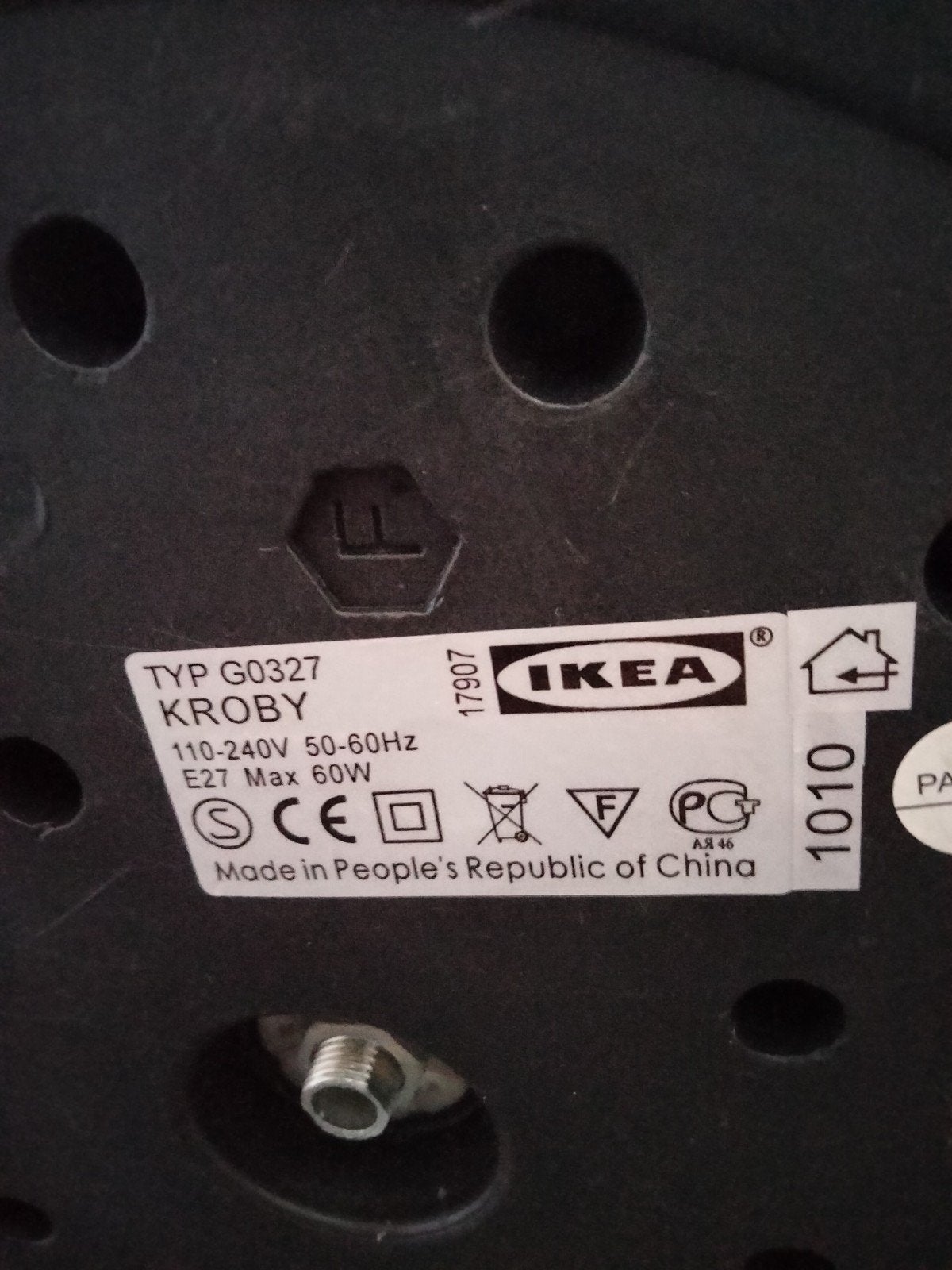 IKEA KROBY Vloerlamp - Geborsteld Nikkel met Witte Kap, Ophalen, E27 (groot), Zo goed als nieuw, Modern, Tijdloos